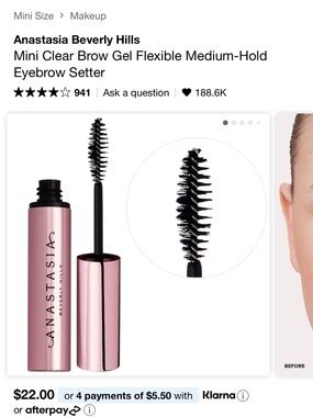 Anastasia Beverly Hills Mini Clear Brow Gel in Pink Metallic Tube